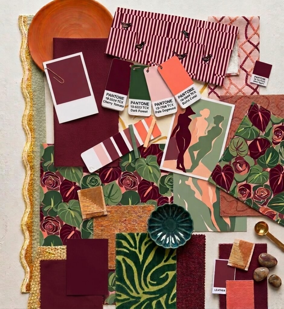 patterns and pantones for design mood board and development